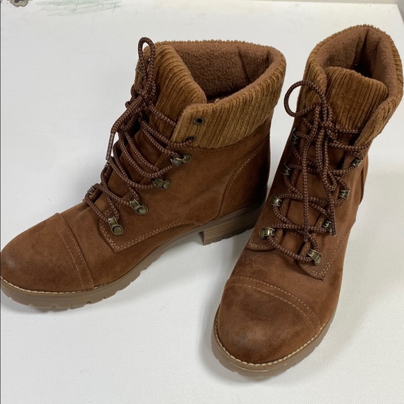 Universal Thread, Brown Faux Fur Combat Boots, Women Size 10 - Picture 4 of 15